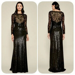 TADASHI Shoji AQUILA LACE SEQUIN GOWN